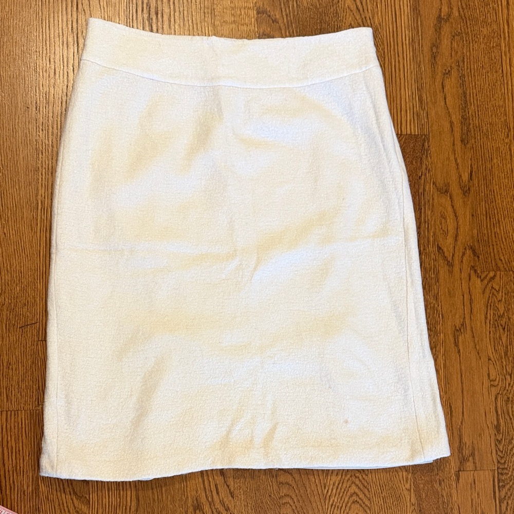 Banana Republic Classic Wool Blend Winter White Women's Pencil Skirt
